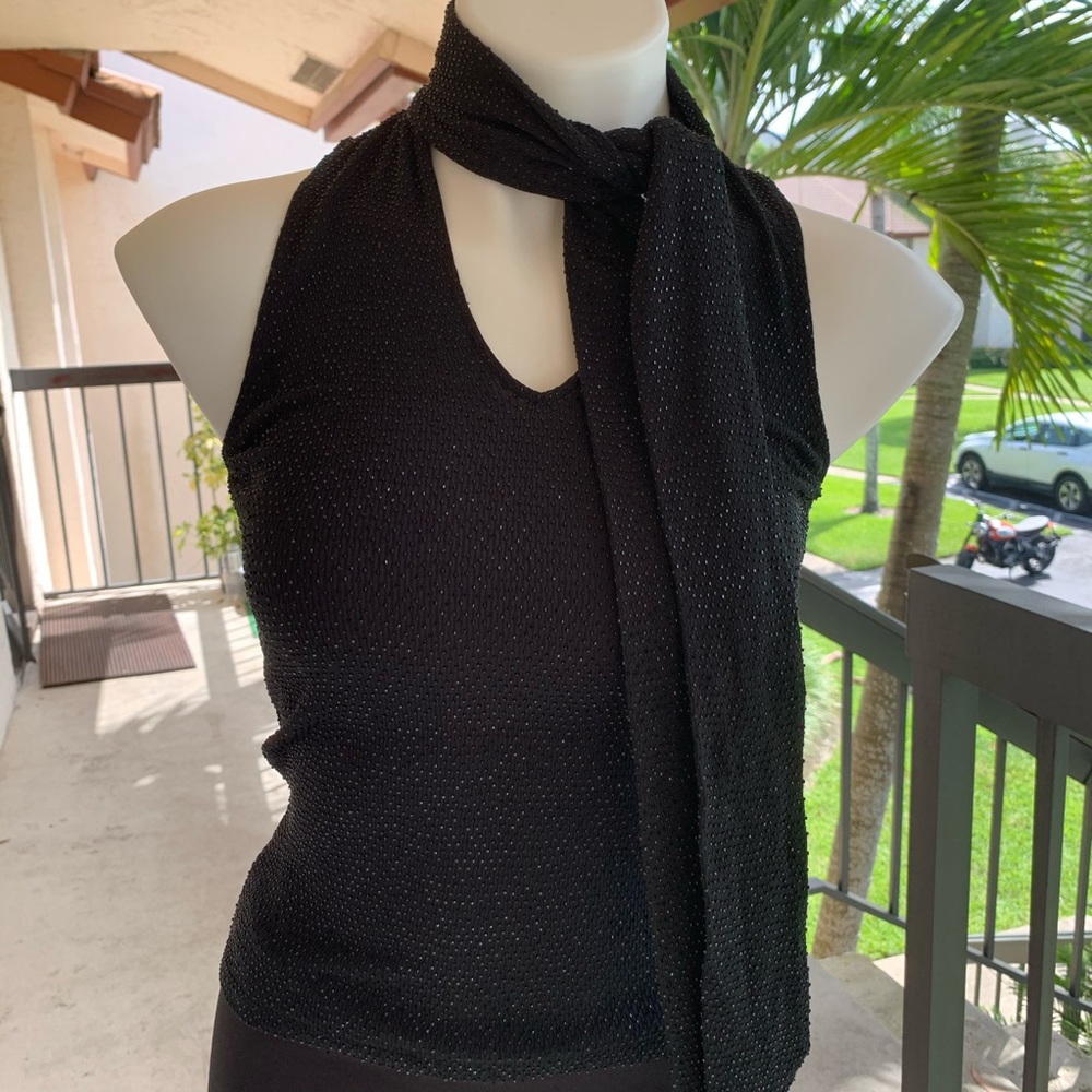 Ralph Lauren Black Label Beaded Black halter top